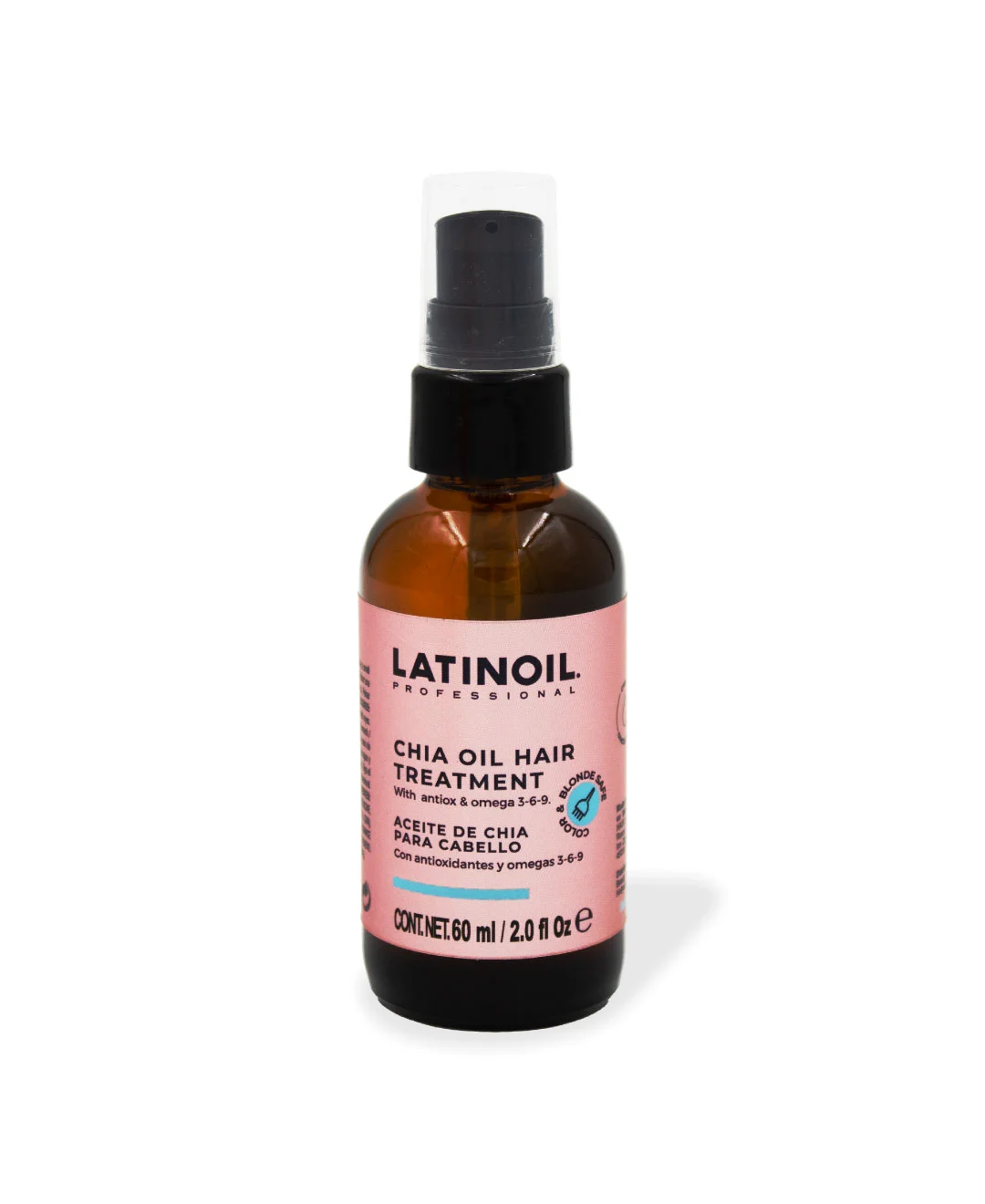 Latinoil Chia Oil Hair Treatment 2.0 fl oz bottle – nourishing hair oil with chia oil, antioxidants, and omega 3-6-9.