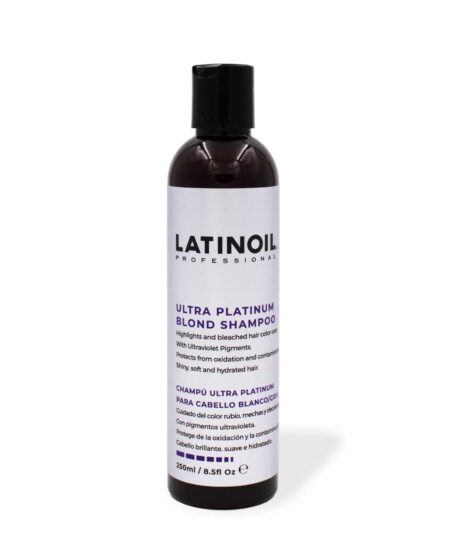 Shampoo matizador Latinoil Ultra Platinum Blond para cabello rubio, gris y decolorado 250 ml